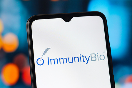 In this photo illustration, the Immunity Bio logo is seen displayed on a smartphone screen.