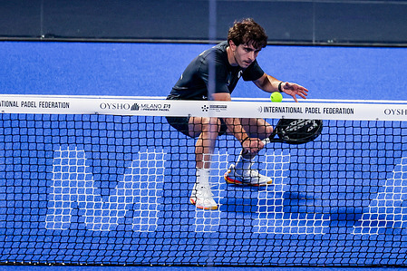 Lucas Bergamini (BRA) seen during Milano Premiere Padel P1 match between Javier Leal (ESP)/Lucas Bergamini (BRA) vs Alonso Rodriguez Martinez (ESP)/Juan Ignacio Rubini (ARG) at Allianz Cloud Arena.
