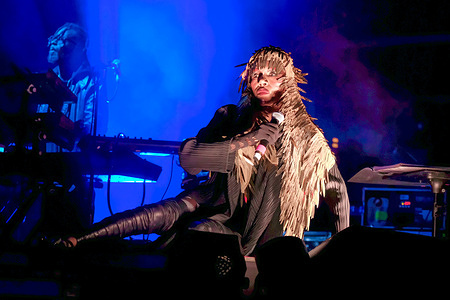 Jamaican-American model, singer and actress Grace Beverly Jones OJ, known professionally as Grace Jones, performing live onstage at Camp Bestival Dorset. Grace Jones was awarded the Order of Jamaica, it's fifth of the six orders in the Jamaican honours system. She was given The Voice of a Woman Awards' Lifetime Achievement Award.