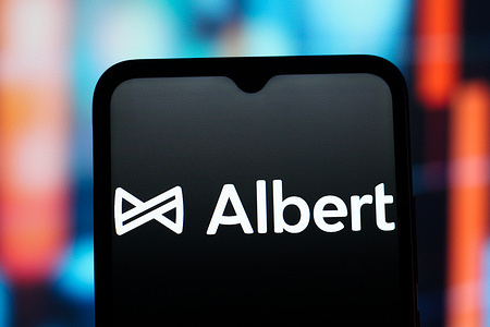 In this photo illustration, the Albert Corporation logo is seen displayed on a smartphone screen.