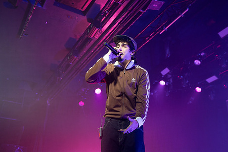 Singer D.Valentino performs during the festival Inverfest at the Circo Price in Madrid.
