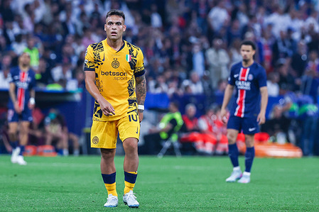 Lautaro Martinez of FC Internazionale seen during UEFA Champions League 2024/25 Final football match between Paris Saint-Germain FC and FC Internazionale at Munich Football Arena. Final Score PSG 5 : 0 Inter