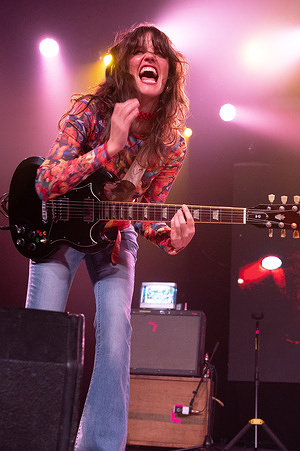 Singer Carlotta Cosials of the Hinds group performs during the festival Inverfest at the Circo Price in Madrid.