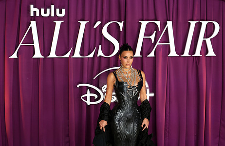 Kim Kardashian attends the "All's Fair" London Premiere at Odeon Luxe Leicester Square.