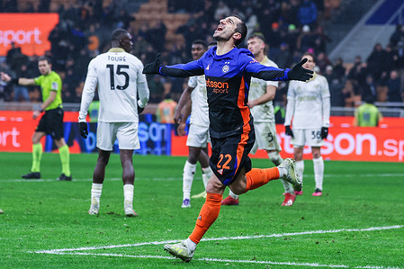 Henrikh Mkhitaryan of FC Internazionale celebrates after scoring a goal during Serie A 2025/26 football match between FC Internazionale and Pisa SC 1909 at San Siro Stadium. Final score; FC Internazionale 6:2 Pisa SC 1909