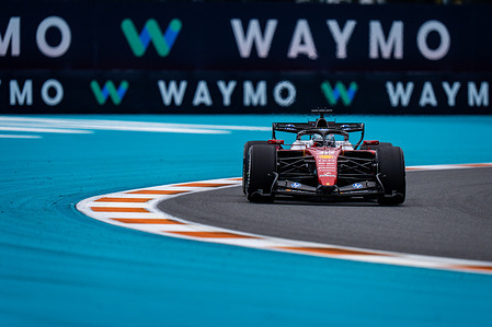 Scuderia Ferrari HP F1 Team's Monegasque driver Charles Leclerc seen during the race of the Formula 1 Miami Grand Prix 2026.