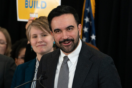 New York City Mayor Zohran Mamdani speaks during the 2026 State of the State "Let Them Build" agenda event at the Major R. Owens Health & Wellness Community Center on Tuesday, February 10, 2026. The agenda, a series of landmark reforms, are aimed to speed up housing and infrastructure projects while lowering costs.