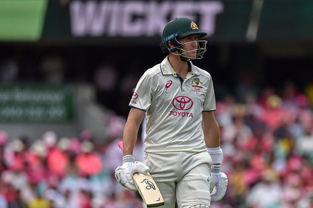 Marnus Labuschagne seen during the match between Australia and Pakistan on the 3rd test match of Pakistan's cricket tour at the Sydney Cricket Ground (SCG). The Pink Test, originally known as Jane McGrath Day, is dedicated to raising awareness about breast cancer. This is in honor of the renowned Australian fast bowler Glenn McGrath's late wife, Jane, who passed away from breast cancer in 2008. Australia (1st Innings): 299 - Pakistan (1st Innings): 313