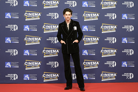 Timothee Chalamet attends the red carpet of the David di Donatello Awards at Cinecittà studios in Rome.