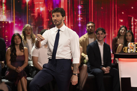 Stefano De Martino seen during the 7th episode of the Rai 2 TV show "Step Stasera tutto è possibile" 2026 at Auditorium Rai in Napoli.