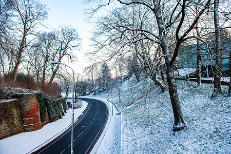 A lonely road is covered with snow. Because of the low temperatures and snow showers during the nights, this week, some parts of the center-east of the country dawned with spectacular white landscapes. In the Dutch city of Nijmegen, young people had fun on the frozen lakes.