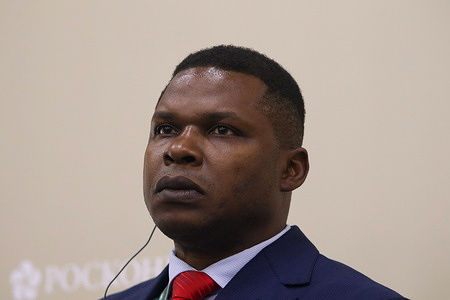 NJ Ayuk, Executive Chairman, African Energy Chamber, attends a session on Cutting-Edge Technologies for Africa's Sustainable Development in the framework of the Second Russia-Africa Summit Economic and Humanitarian Forum 2023 in Saint Petersburg.