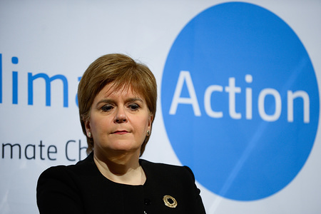 Nicola Sturgeon, First Minister of Scotland seen speaking during a plenary session at the COP24 UN Climate Change Conference 2018.