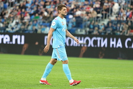 Igor Diveev (78) of Zenit seen in action during the Russian Premier League football match between Zenit Saint Petersburg and Spartak Moscow at Gazprom Arena. Final score; Zenit 2:0 Spartak.