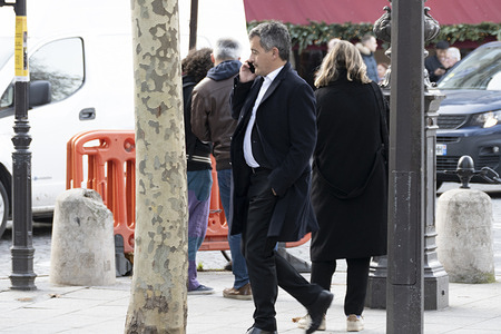Gérald Darmanin, France's Minister of Justice and former Minister of the Interior walks without bodyguards near the ComÃ©die FranÃ§aise and the Louvre.