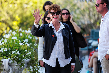 American actress Susan Sarandon attends the 83rd Venice International Film Festival at the Darsena Excelsior.