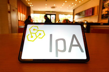 In this photo illustration, the IpA logo is displayed on the screen of a tablet computer.