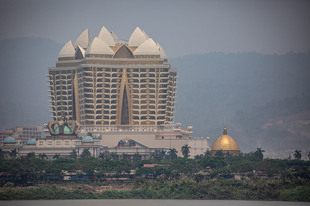A view of the Chinese-run "Kings Romans Casino" in the Golden Triangle Special Economic Zone in northwestern Laos in the Bokeo province.