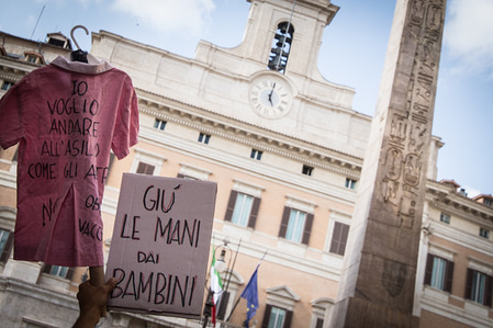 Demonstration in front of parliament against the Compulsory vaccination issued by the Government.
