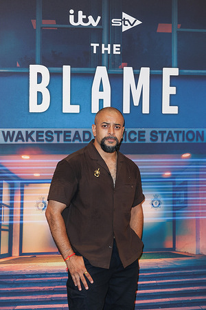 Vikash Bhai seen attending a photocall for new ITV drama "The Blame" at The Soho Hotel in London.
