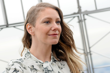 NEW YORK, UNITED STATES - FEBRUARY 5, 2020:
Emily V. Gordon attends a photo opportunity at the Empire State Building to promote the Apple anthology series "Little America", in New York City.