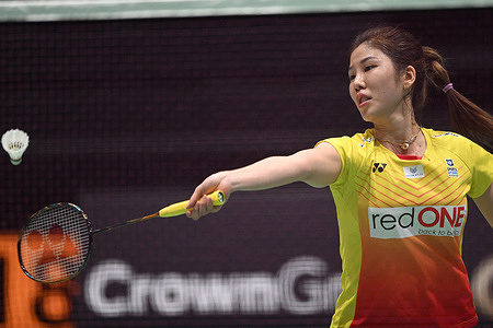 Soniia Cheah of Malaysia seen in action during the 2022 SATHIO GROUP Australian Badminton Open women's single match against Outri Kusuma Wardani of Indonesia. 
Cheah lost the match, 19-21, 15-21.