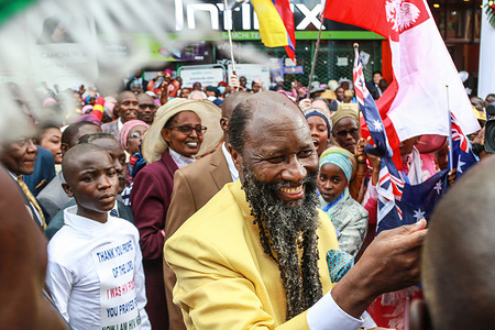 The renowned self-proclaimed Prophet David Owuor speaks to worshippers when he arrived for a prayer meeting in Nakuru City. Dr. David Owuor of The Ministry of Repentance and Holiness Church will hold a prayer meeting for the new year. Thousands of believers across Kenya and other nations are expected to attend the meeting.