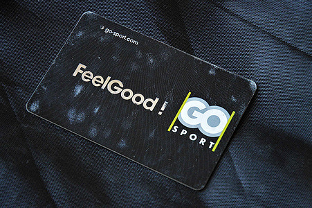 In this photo illustration, a loyalty card from a GO Sport store is seen. The Grenoble commercial court has placed the sporting goods distributor Go Sport in receivership after noting its state of cessation of payment.