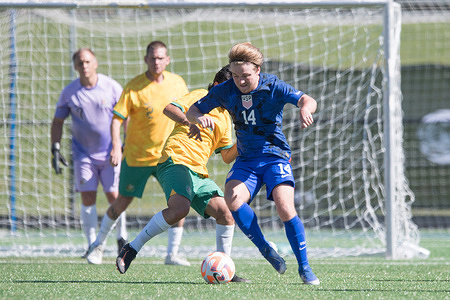 Shea Hammond of the US Men's Paralympic National Soccer Team is seen in action during the Pararoos vs USA game held at Cromer Park, Cromer NSW. Final score: Pararoos 0:0 USA.