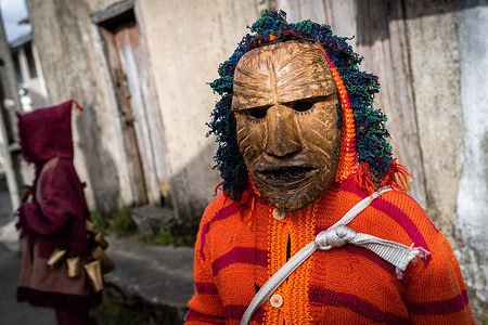A reveler dressed as a devil is seen during the Entrudo (Carnival) in Vila Boa de Ousilhao. Vila Boa de Ousilhao is a small village in the Tras-os-Montes mountains (in northern Portugal) that keeps the old tradition of celebrating the Entrudo (Carnival). During this traditional event, revelers wore devil masks made of wood and roamed around the village in search of fun.