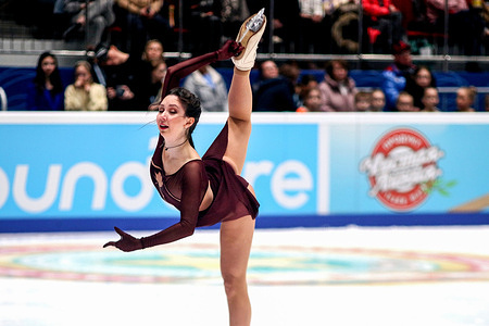 Elizaveta Tuktamysheva performs during the Finals of the Russian Grand Prix of Figure Skating 2023, which took place in St. Petersburg, in the sports complex "Jubilee.