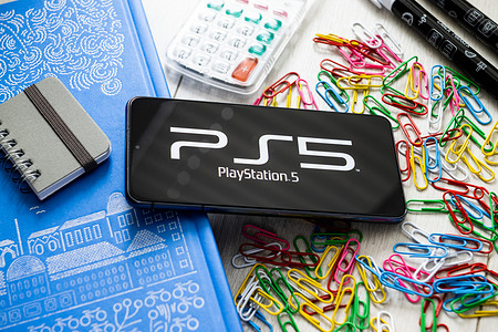 In this photo illustration a Play Station 5 PS5 logo seen displayed on a smartphone.