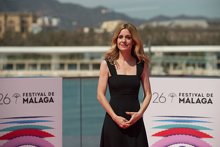 Spanish actress Alexandra Jimenez poses in a photocall of the film "Bajo terapia"l at the walk Muelle Uno. The 26th edition of the Malaga Film Festival presents the best Spanish cinema screenings in competition from March 10th to 19th. The Malaga Spanish Film Festival has established itself as one of the major events of Spanish cinema and a promoter of cinematographic culture in Spain and Latin America.