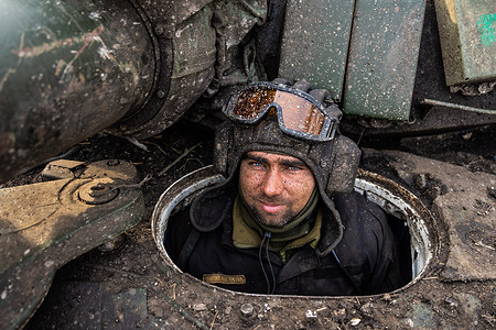 Yehor, a member of a tank team from the 10th Separate Mountain Assault Brigade, also known as "Edelweiss", which operates and fires at Russian positions in Donbas. Fighting has intensified in the Donbas region of Ukraine as Russian and Ukrainian forces engage in a fierce fight for the key city of Bakhmut.
