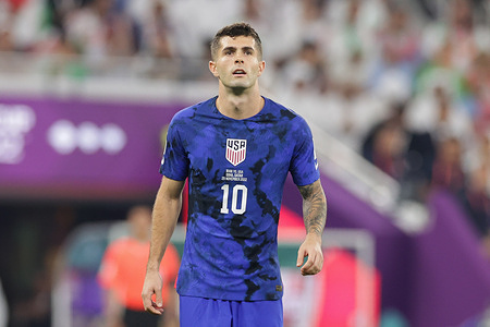 Christian Pulisic of USA seen during the FIFA World Cup Qatar 2022 Match between IR Iran and USA at Al Thumama Stadium. Final score; IR Iran 0:1 USA.