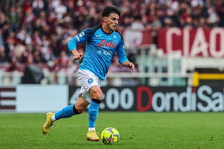 Eljif Elmas of SSC Napoli in action during Serie A 2022/23 football match between Torino FC and SSC Napoli at Stadio Olimpico Grande Torino, Turin. FINAL SCORE : Torino 0 | 4 Napoli