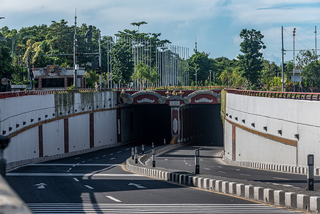 An underpass in Tuban village is seen empty on the day of Nyepi. Bali celebrates Nyepi, or the day of silence, on which they do not work, do not turn on lights, do not travel, and do not indulge in any indulgences, to mark the Balinese Hindu Saka new year, which falls on March 22, 2023.