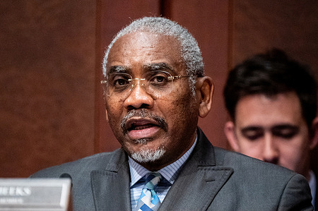 U.S. Representative Gregory Meeks (D-NY) speaking at a House Foreign Affairs Committee markup at the U.S. Capitol.