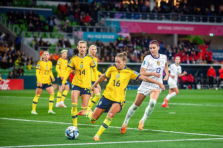 Filippa Angeldal (No.16) of Sweden seen in action during the FIFA Women's World Cup 2023 match between Sweden and USA at Stadium Australia. Final score; Sweden 0:0 USA.
Penalties; 5:4.