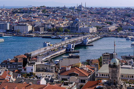 Galata Bridge and Golden Horn views can be seen from the terrace of the Galata tower. Galata Tower is an old Genoese watchtower at the highest point of the lost Walls of Galata. Now, it has become an exhibition space and museum where tourists visit for the 360-degree view of Istanbul visible from its observation deck.