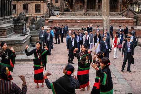UN Secretary General Antonio Guterres walks around Patan Durbar Square, a UNESCO world heritage site during his four-day official visit on the invitation of Prime Minister Pushpa Kamal Dahal In Lalitpur. UN Secretary-General Antonio Guterres came to Nepal for a four-day official visit at the invitation of the Prime Minister of Nepal.