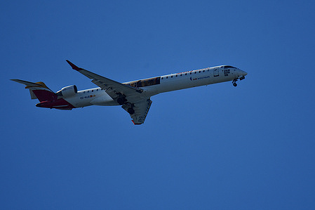 An Iberia Regional Air Nostrum plane arrives at Marseille Provence Airport.