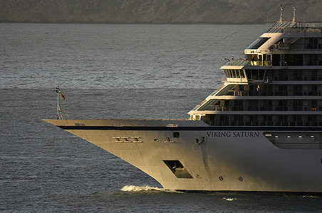 The passenger cruise ship Viking Saturn arrives at the French Mediterranean port of Marseille.