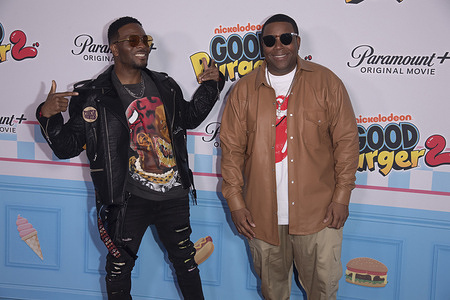 (L-R) Kel Mitchell and Kenan Thompson attend the "Good Burger 2" World Premiere at Regal Union Square in New York City.