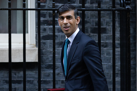 Prime Minister, Rishi Sunak leaves 10 Downing Street for Parliament to take Prime Minister’s Questions in London. The government’s flagship Rwanda Plan immigration policy has been ruled unlawful by the Supreme Court, dealing a blow to one of Sunak’s 5 priorities to ‘stop the boats’.