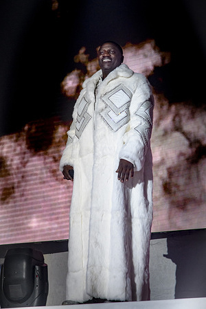 Senegalese-American singer, record producer and entrepreneur Aliaune Damala Bouga Time Puru Nacka Lu Lu Lu Badara Akon Thiam, known as AKON, performs during a sold out show at Rebel in Toronto.