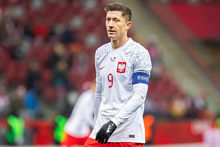 Robert Lewandowski of Poland seen in action during the friendly match between Poland and Latvia at PGE Narodowy Stadium. Final score; Poland 2:0 Latvia.