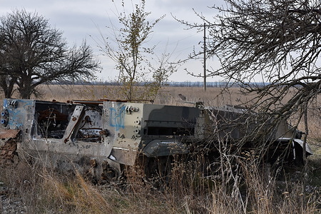 A destroyed infantry combat vehicle of the Russian armed forces seen near Huliaipole. Ukraine confirmed this week that it had managed to maintain its positions along the left bank of the Dnipro River, which had been completely under Russian control. These successes suggest that a major Ukrainian counter-offensive, aimed at reclaiming Crimea, could soon be underway.