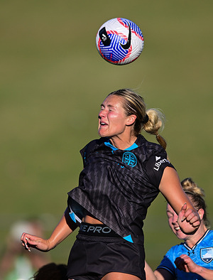 Taylor Marie Otto of the Melbourne City FC is seen in action during the Women's A-League 2023/24 season round 6 match between Sydney FC and Melbourne City FC held at the Sydney Olympic Park. Final score Melbourne City FC 3:2 Sydney FC.
