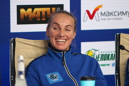 Svetlana Kuznetsova,seen at a press conference of the North Palmyra Trophies - International Team Exhibition Tennis Tournament in KSK Arena.